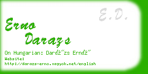 erno darazs business card